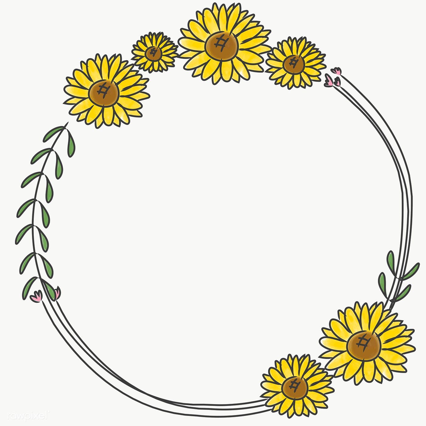 Featured image of post Hand Drawn Sunflower Wreath Drawing