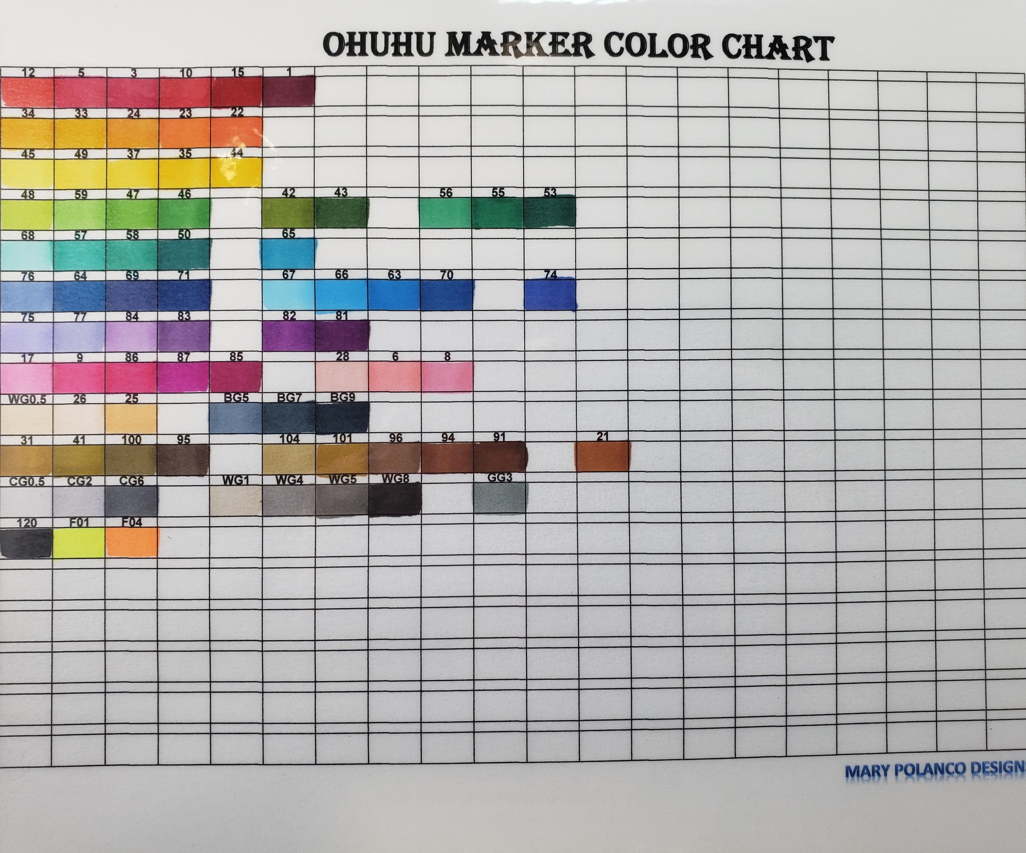Featured image of post Ohuhu Marker Color Chart Blank 120